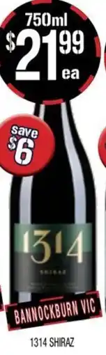 Farmer Jack's 1314 shiraz offer
