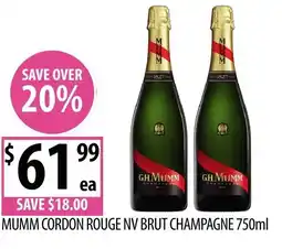 Supabarn Mumm cordon rouge nv brut champagne offer