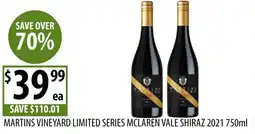 Supabarn Martins vineyard limited series mclaren vale shiraz 2021 offer