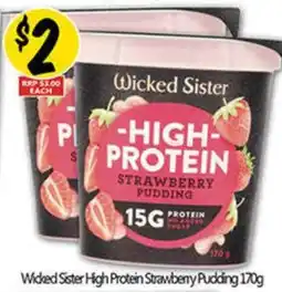NQR Wicked Sister High Protein Strawberry Pudding offer