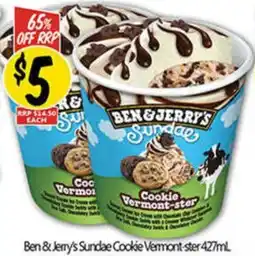 NQR Ben & Jerry's Sundae Cookie Vermont-ster offer