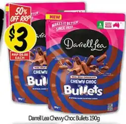 NQR Darrell Lea Chewy Choc Bullets offer