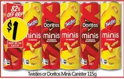 NQR Twisties or Doritos Minis Canister offer