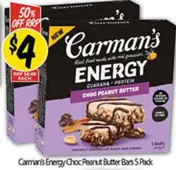 NQR Carman's Energy Choc Peanut Butter Bars offer