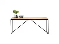 LivingStyles Macy Wood & Stainless Steel Dining Table, 180cm offer
