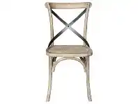 LivingStyles Sherwood Metal Cross Back Oak Timber Dining Chair with Rattan Seat, Grey Wash offer