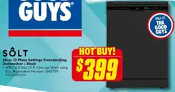 The Good Guys SÔLT 12 Place Settings Freestanding Dishwasher - Black offer