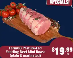 Tasman Butchers Farm88 Pasture-Fed Yearling Beef Mini Roast (plain & marinated) offer