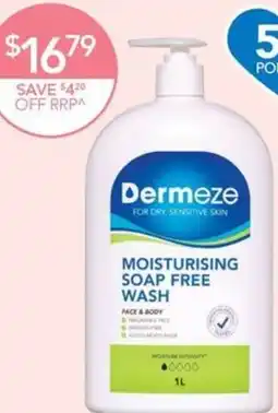 Terry White Dermeze for dry sensitive skin moisturising soap free wash offer