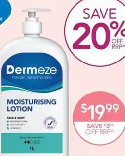 Terry White Dermeze for dry, sensitive skin moisturising lotion offer