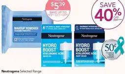 Terry White Neutrogena Selected Range MAKEUP REMOVER Neutrogena HYDRO BOOST HYALURONIC ACID offer