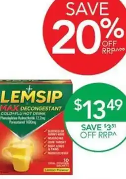 Terry White Lemsip Max Decongestant Hot Drinks offer