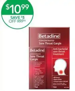 Terry White Betadine Sore Throat Gargle Concentrate offer