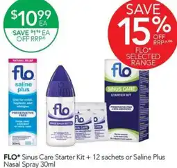 Terry White FLO Sinus Care Starter Kit + or Saline Plus Nasal Spray offer
