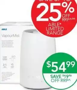 Terry White Able Vapour Mist Humidifier offer