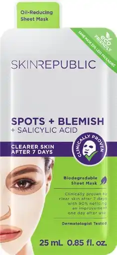 Amcal Pharmacies Skin Republic Spots + Blemish Sheet Mask offer