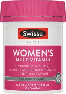 Amcal Pharmacies Swisse Ultivite Women’s Multivitamin 120 Tablets offer