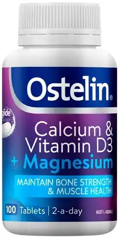 Amcal Pharmacies Ostelin Calcium & Vitamin D3 + Magnesium 100 Tablets offer