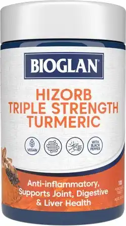 Amcal Pharmacies Bioglan Hi-Zorb Triple Strength Turmeric 100 Tablets offer