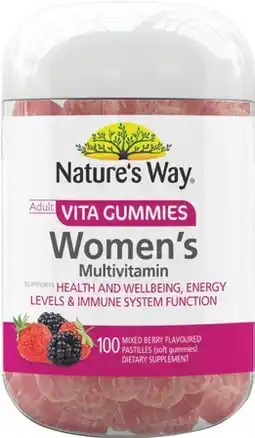 Amcal Pharmacies Nature’s Way Adult Vita Gummies Women’s Multivitamin 100 Gummies offer
