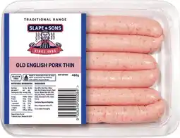 IGA Slape & Sons Thin Pork Sausages offer