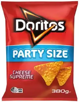 IGA Doritos Corn Chips Party Size or Smithʼs Crinkle Cut Chips 380g Selected Varieties offer