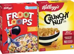 IGA Kellogg’s Fruit Loops 460g, Crunchy Nut Corn Flakes 640g or Just Right Original 740g offer