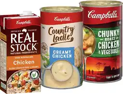 IGA Campbell’s Real Stock 1 Litre, Country Ladle or Chunky Canned Soup 495‑505g Selected Varieties offer