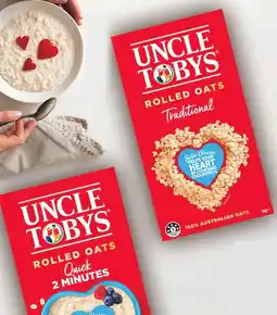 IGA Uncle Tobys Traditional or Quick Rolled Oats 1kg offer