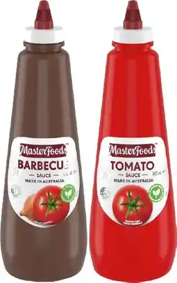 IGA MasterFoods Tomato or Barbecue Squeezy Sauce 920mL offer