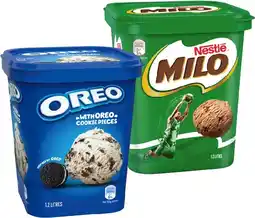 IGA Nestlé Milo or Oreo Ice Cream 1.2 Litre offer