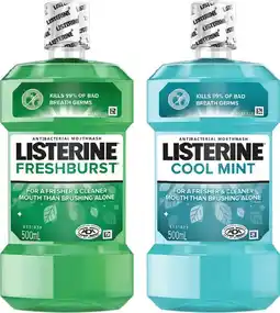 IGA Listerine Mouthwash Fresher & Cleaner Selected Varieties offer