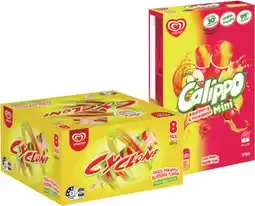 IGA Streets Calippo Mini 10 Pack or Cyclone Ice Block 8 Pack Selected Varieties offer