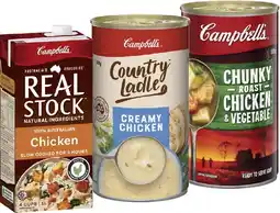 IGA Campbell’s Real Stock 1 Litre, Country Ladle or Chunky Canned Soup 495‑505g Selected Varieties offer