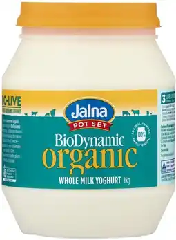 IGA Jalna BioDynamic Organic Whole Milk Yoghurt offer