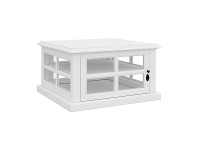 LivingStyles Tilbury Acacia Timber Side Table, White offer
