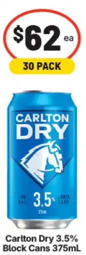 IGA Carlton Dry 3.5% Block Cans offer
