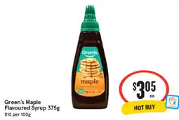 IGA Greens Maple Flavoured Syrup offer