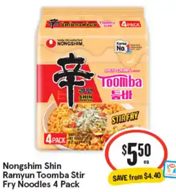 IGA Nongshim Shin Ramyun Toomba Stir Fry Noodles offer