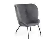 LivingStyles Kaye Velvet Fabric Lounge Chair, Grey offer