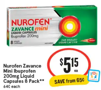 IGA Nurofen Zavance Mini Ibuprofen Liquid Capsules offer