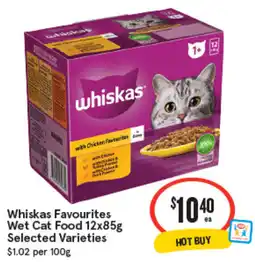 IGA Whiskas Favourites Wet Cat Food offer