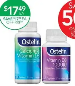 Terry White Ostelin Calcium & Vitamin D3 130 Tablets or Vitamin D3 1000IU 130 capsules offer