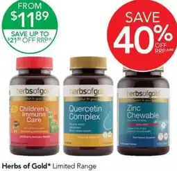 Terry White Herbs of Gold Limited Range offer