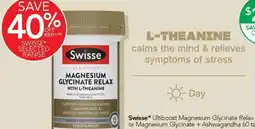 Terry White Swisse Ultiboost Magnesium Glycinate Relax With L Theanine offer