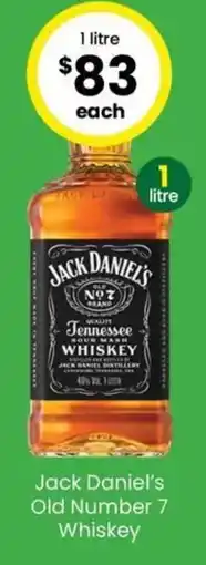 The Bottle O Jack daniel's old number 7 whiskey offer
