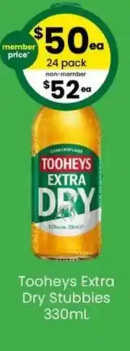 The Bottle O Tooheys extra dry stubbies offer