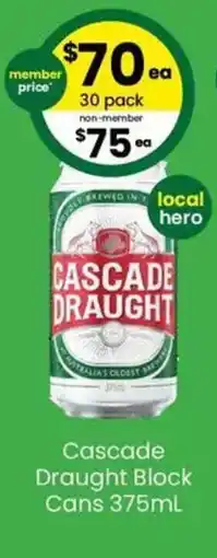 The Bottle O Cascade draught block cans offer