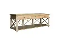 LivingStyles Phyllis Oak Timber 3 Drawer TV Unit, 154cm, Natural Oak offer