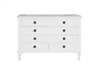 Emmerson Birch Timber 8 Drawer Chest, Matt White